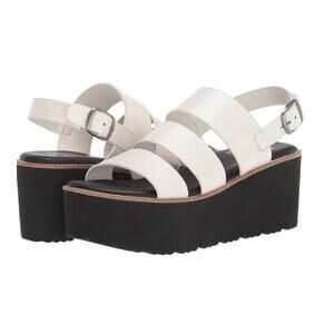 Dirty laundry Pendulum Platform Sandals white stripe Sz 8.5